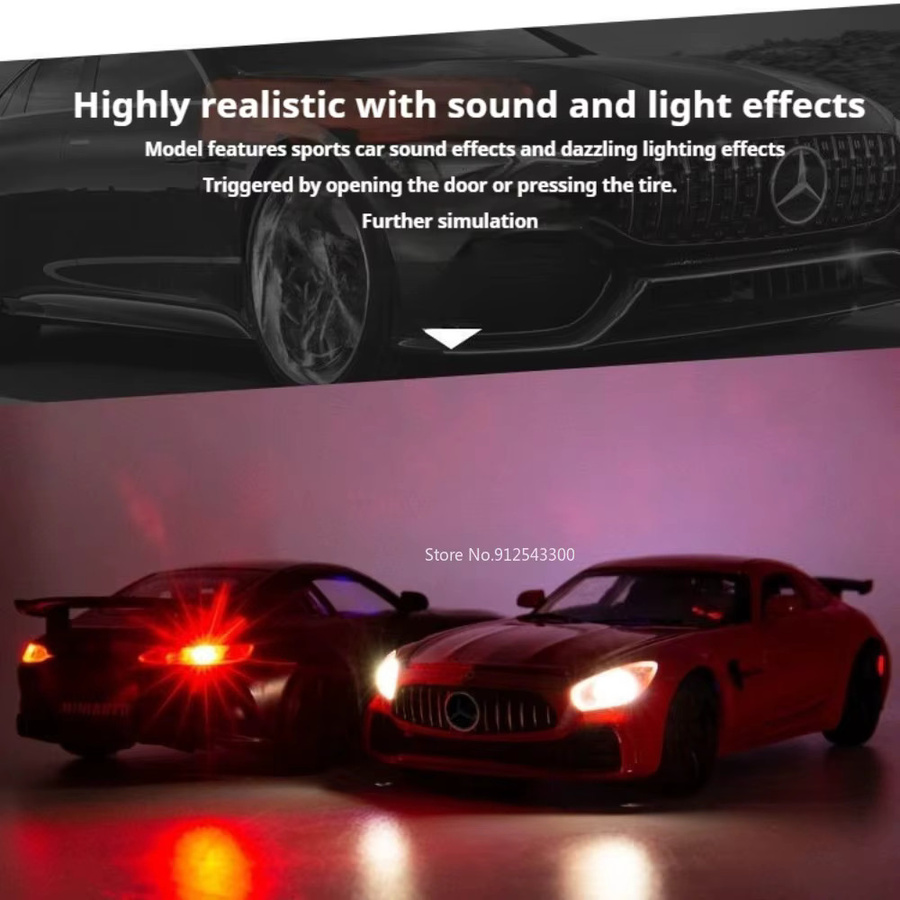RMZ city GT 300SL Automodell, 1:32, mit Licht und Sound, mit öffnenden Türen - Bild 2