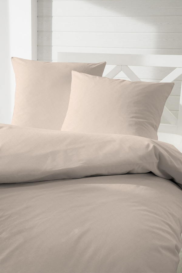 Prinz Bettwäsche-Set Mako-Satin aus Baumwolle mit Kissenbezug und Bettbezug, Grafik Design, B/H: 155 x 220 cm, Farben: Blau, Braun, Gelb, Grau, Beige - Bild 1