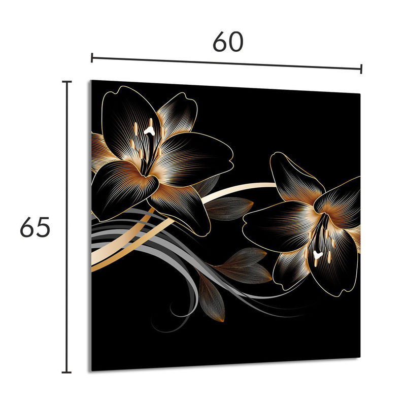 Küchen-Glaspanel mit Orchideen-Motiv von Super Merchant, Breite: 60 cm, Höhe: 65 cm - Bild 2