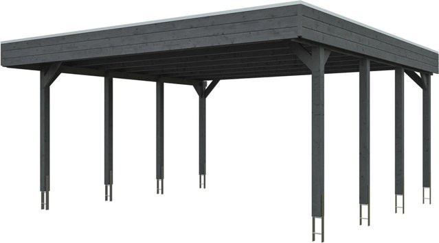 SKANHOLZ Carport Friesland aus Fichte mit EPDM-Flachdach in Schiefergrau, B: 546 cm, T: 555 cm - Bild 4