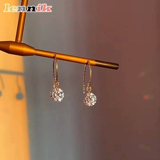 LENNIK Ohrringe, Zirkonia, Roségold, Unisex - Bild 1