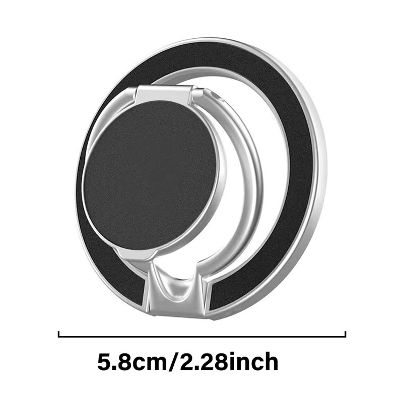 QGhappy Magnetischer Dual-Ständer für iPhone 16 15 Pro und Samsung – Metall-Fingerringhalter mit MagSafe Kompatibilität in Silber - Bild 5