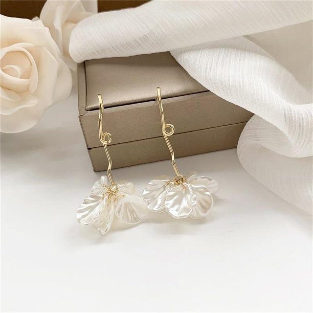 Ohrstecker Perle, Blütenblätter, Gold, Damen - Bild 1