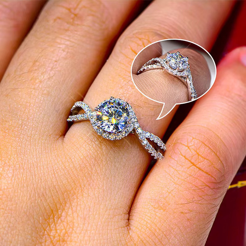 Huitan Bling Ringe, Zirkonia, Silber, Damen - Bild 3