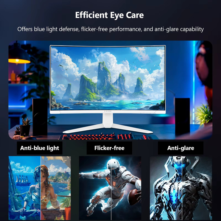 Z-EDGE 27 Zoll Curved Gaming Monitor in Schwarz mit VA Panel, Full HD 1920x1080, 300Hz, 1ms MPRT, HDR10, AMD FreeSync und 130% sRGB - Bild 6