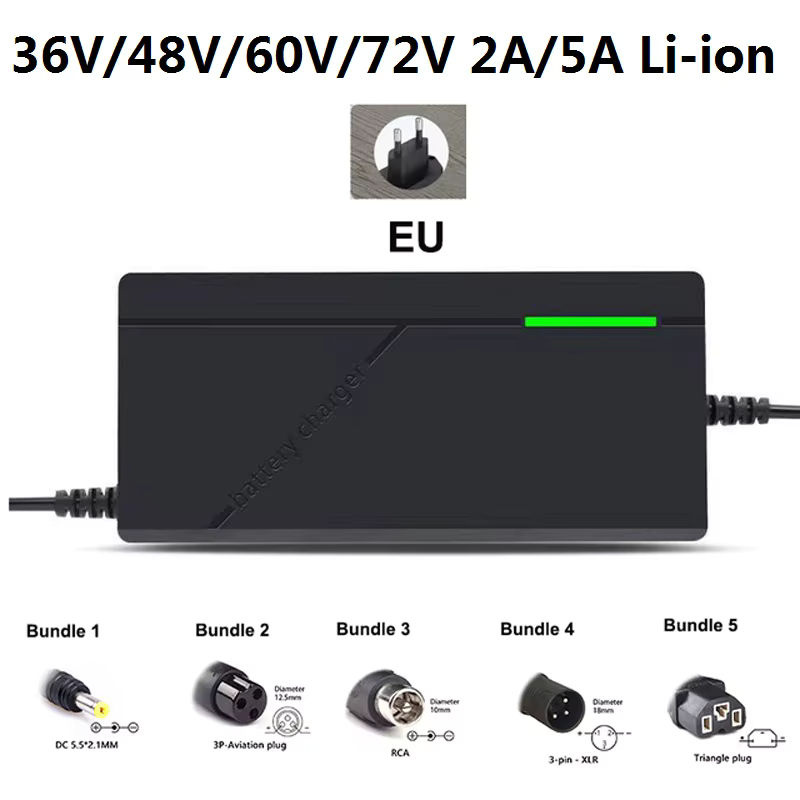Universelles Li-Ion Akku Ladegerät für E-Bike und Elektroroller in Schwarz - Bild 2