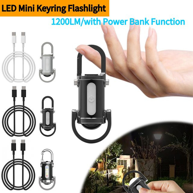 Shunmaii Mini-Schlüsselanhänger-Taschenlampe mit 1200 Lumen, wiederaufladbare wasserdichte LED-Taschenlampe für Outdoor und Camping - Bild 1