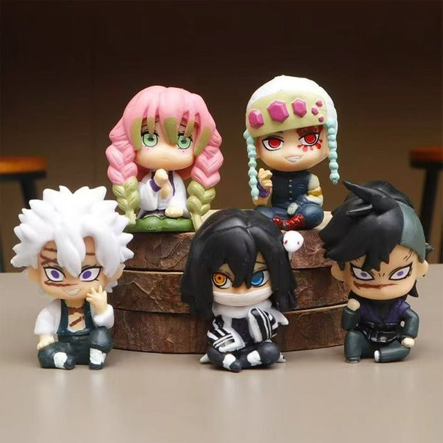 Bandai Demon Slayer Q-Version sitzende Geisterpuppe Actionfigur, 5-teiliges Set - Bild 1