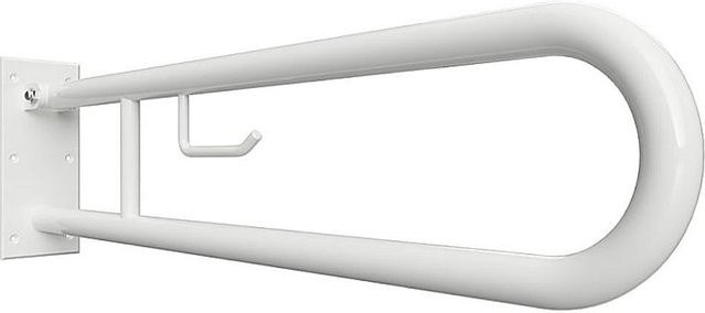 Brillantbad BELP Stützklappgriff in U-Form mit Toilettenpapierhalter aus Eisen in Weiß, B/T/H: 10,0 x 25,0 x 82,9 cm - Bild 1