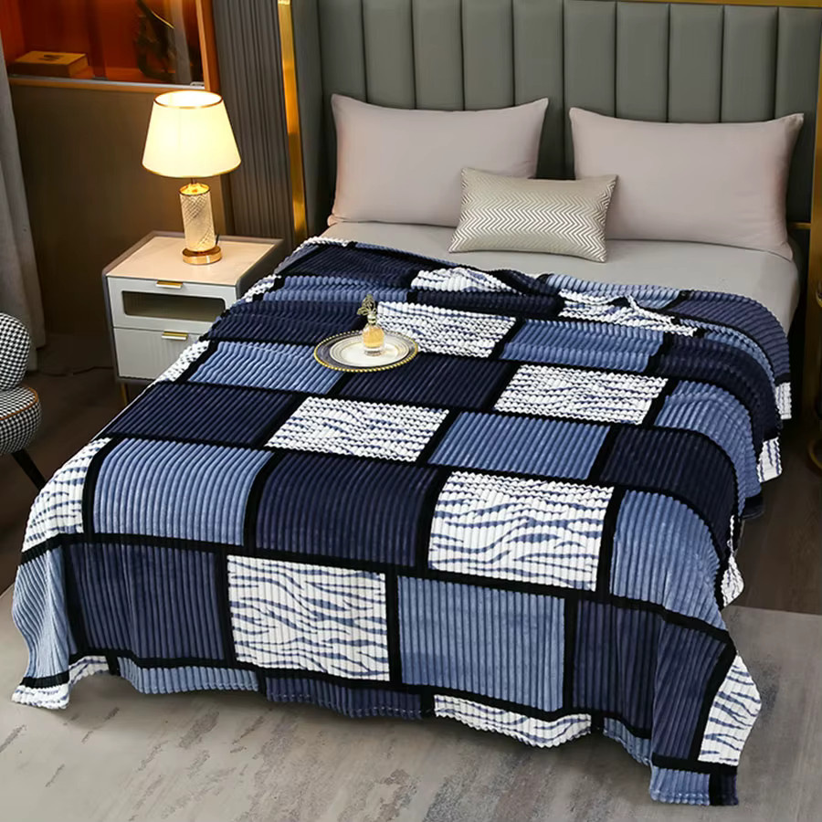 KDJEIKZ Weiche Fleece-Decke mit Karomuster in Multicolor als flauschiger Überwurf für Schlafzimmer und Büro - Bild 2