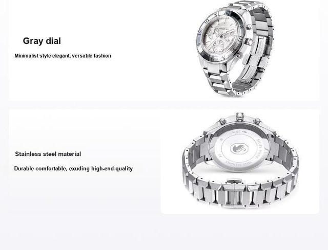 Swarovski Armbanduhr, Quarz, Edelstahl, Silber, Grau, Unisex - Bild 1