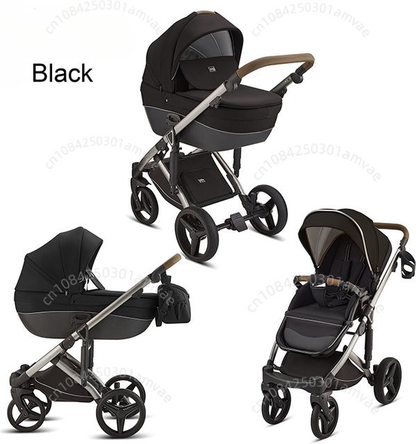 LUVCHAIN 2-in-1 Deluxe-Kinderwagen in Grün, faltbar und mit Muttertasche - Bild 1