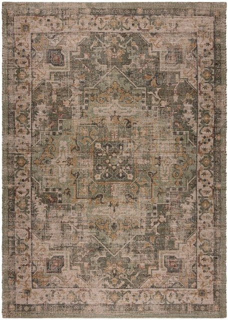 Orient Jute-Teppich Kadima Design in Braun-Grün mit Medaillon-Dessin, B/T: 120 x 170 cm - Bild 1