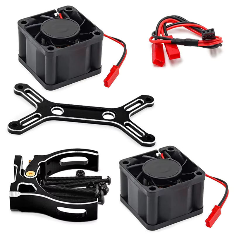 CJSD-RC Auto Upgrade Dual Lüfter 4985 1717 Motor Kühlkörper Kit, 1:5, Zubehör, Schwarz, Metall - Bild 5