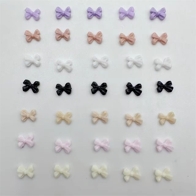 Rhstoe Nail Art Zubehör, 100 Stück Mini Bogen Nägel, Harz Fliege Strass, Glänzend - Bild 1