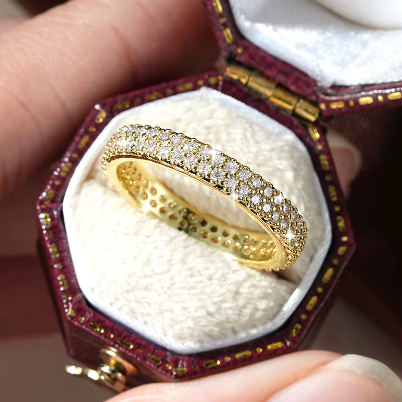 IOGOU Ewigkeitsring, Moissanit, 14 Karat Gold gefüllt, Damen - Bild 2