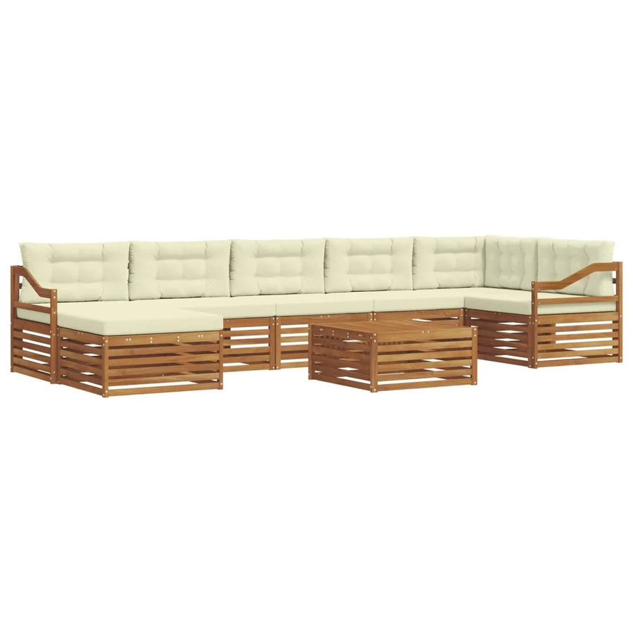 vidaXL Sofagarnitur 8-teilig aus Massivholz Akazie in Natur und Creme/Beige - Bild 2