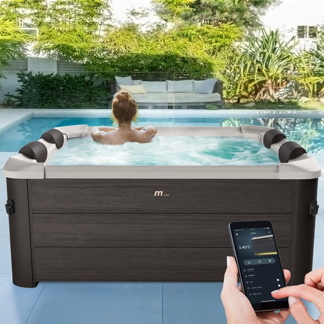 Miweba MSpa Whirlpool Frame Tribeca F-TR062W für 6 Personen mit App-Steuerung und UVC+ Reinigung in Holzoptik Braun - Bild 1