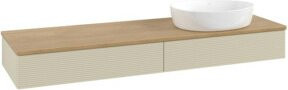 V&B Waschtischunterschrank Antao mit Frontstruktur und Beleuchtung in Eiche Honig, B/T: 160 x 50 cm - Bild 1