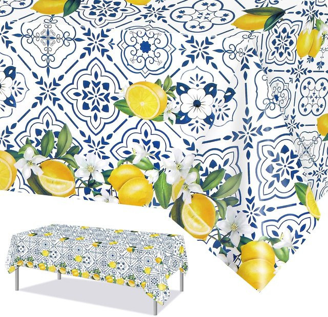 Wasserdichte Tischdecke JMG Household Supplies mit USA Flaggen-Design und Blumenmuster, B/B: 140 x 140 cm, Rot Blau Multicolour - Bild 1