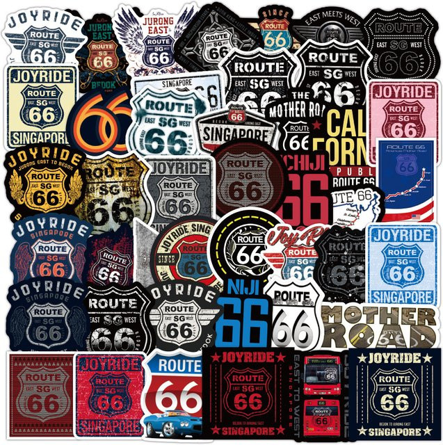 Bandai Route 66 Graffiti Aufkleber, 50 Stück - Bild 1