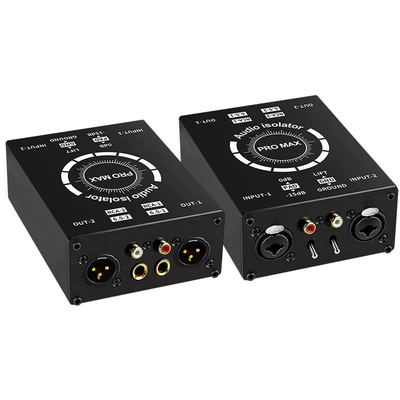 TITAK Passiver Hum-Eliminator mit 2 Kanälen in Schwarz mit XLR, RCA, TS und TRS Anschlüssen als Erdschleifenisolator und Rauschfilter - Bild 7