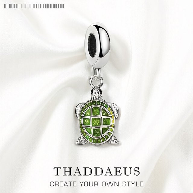 Thaddaeus Charm-Anhänger Schildkröte, 925 Silber, Unisex - Bild 1