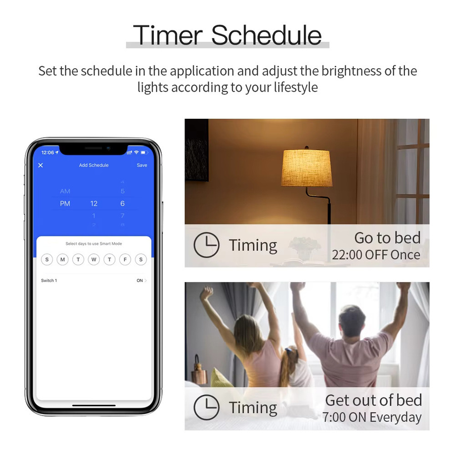 Tuya Smart Dimmer-Schaltermodul für WLAN oder ZigBee, dimmbarer 2-Wege Lichtschalter in Weiß zur Unterputzmontage, kompatibel mit Alexa und Google Home zur App-Fernsteuerung - Bild 3