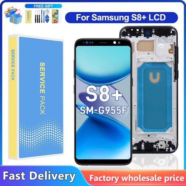 Samsung S8 Plus Display Touchscreen mit Rahmen Digitizer LCD für G955 SM-G955F SM-G955FD in Gold - Bild 1