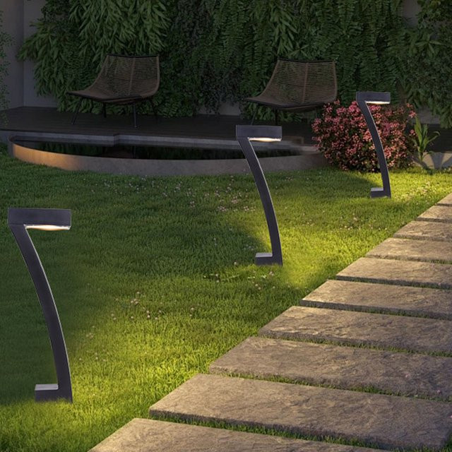 VENUSWING 4-teiliges Solar-Gartenlicht Set in Schwarz mit warmweißem LED-Licht für Garten und Terrasse - Bild 1