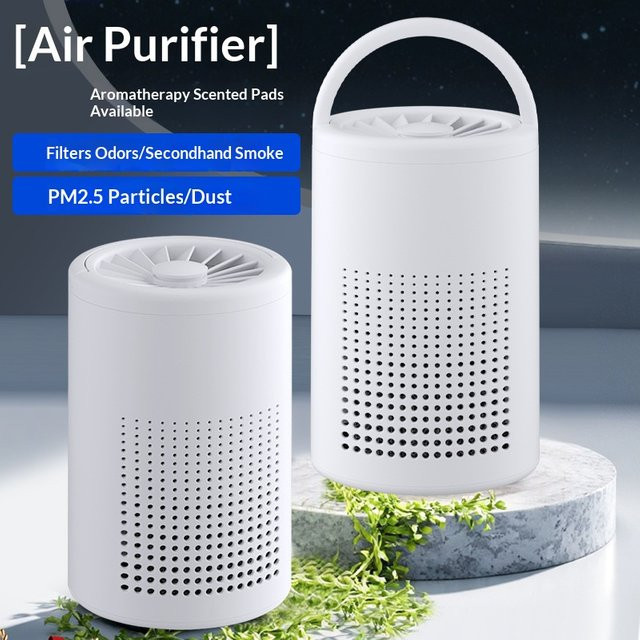 HOMEFISH USB Desktop-Luftreiniger in Weiß mit PM2.5-Filter zur Geruchsentfernung und Passivrauchfilterung für das Büro - Bild 1