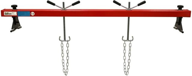 TRUTZHOLM Motorbrücke aus Stahl in Rot mit stufenlos verstellbarer Höhe und gummierten Standsockeln, Tragkraft 500 kg - Bild 1