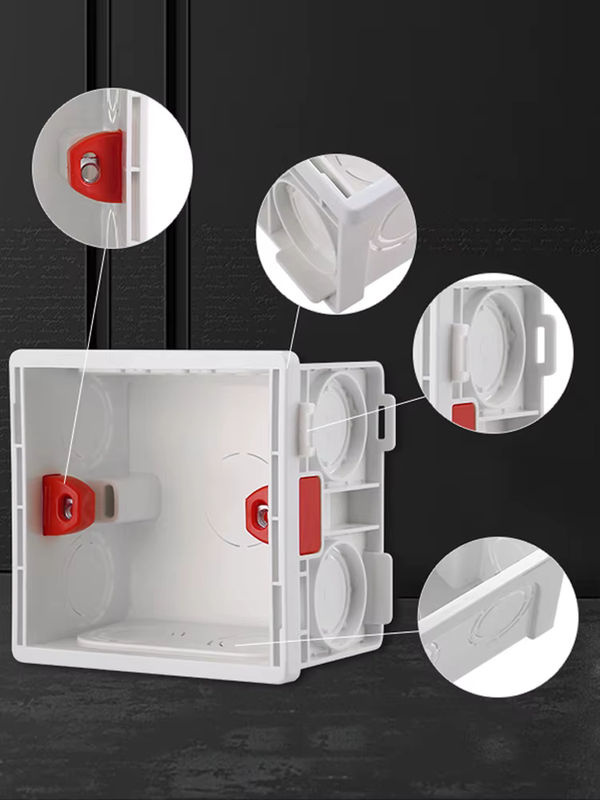DXDXTT Schalter-Steckdosenbox mit verstellbarer Montage-Rückseite für 86 mm x 86 mm Standard-Geräte, Tiefe: 50 mm - Bild 5
