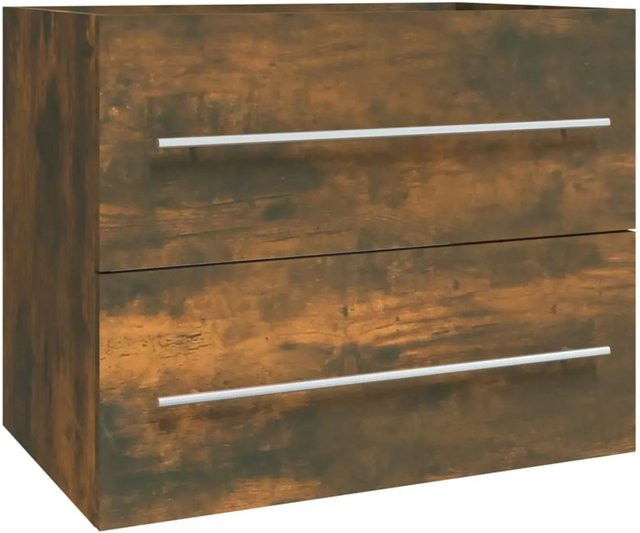vidaXL Waschbeckenschrank aus Holzwerkstoff in Räuchereiche, B/T/H: 60 x 38,5 x 48 cm - Bild 1
