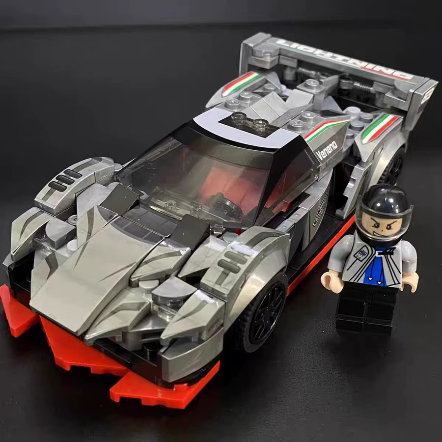 Super Racing Sportwagen Mini Modellauto Bausteine, Moc City Creative Expert Ziegel Technisches Spielzeug - Bild 2