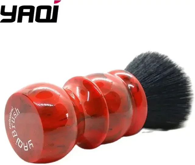 YAQI Rasierpinsel Herren, Rot Marmor, 26mm - Bild 1