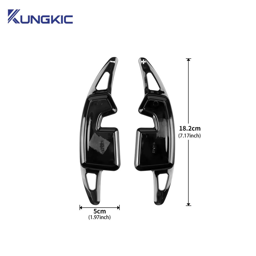 KUNGKIC ABS-Lenkradverlängerung in Carbonfaser-Optik mit DSG-Schaltwippen für BMW 1er, 5er, G60, F70, X3, G45, X1 U11, Farbe: Schwarz - Bild 1