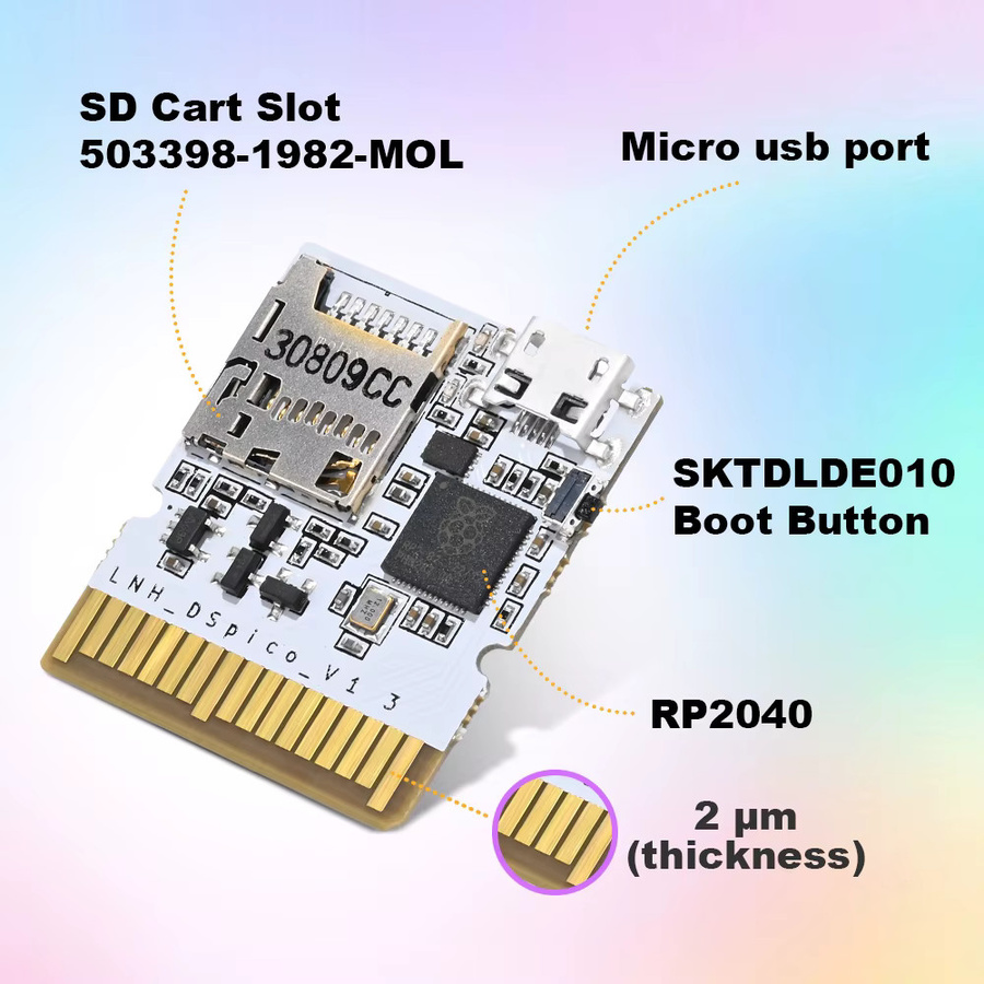 Chiscart DSpico Spiele-Reader RP2040 mit MicroUSB, transparenter Mattierung, kompatibel mit NDS, NDSL, DSi und 3DS Konsolen - Bild 3