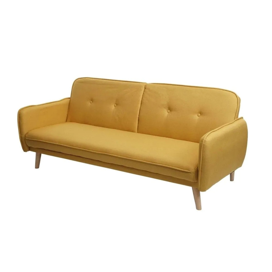 MCW Schlafsofa J18 Gelb, modernes Click-Clack Klappsofa mit Schlaffunktion und verstellbarer Rückenlehne, Stoffbezug - Bild 2