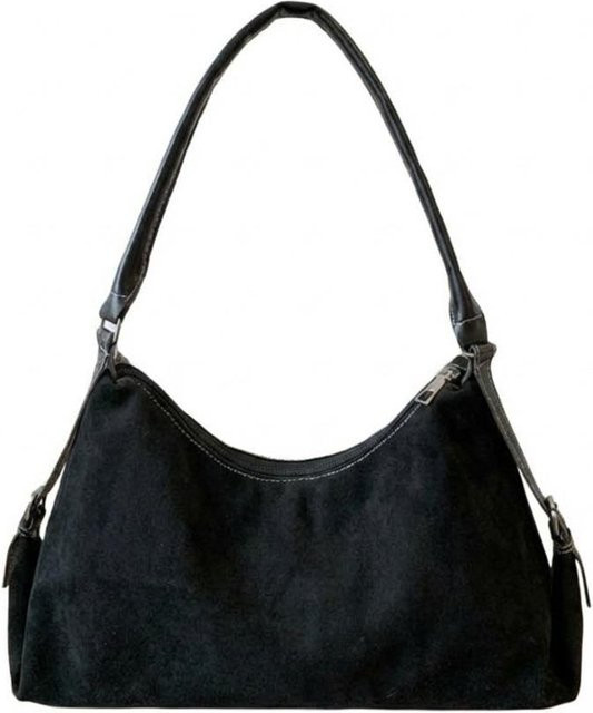 Handtasche Wildleder, schwarz, Damen - Bild 1