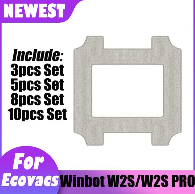 E.LUO Mopptuch-Set für Ecovacs Winbot W2S Pro, Ersatz-Fensterwischtücher für Roboter-Staubsauger, Zubehör-Tuchset - Bild 1