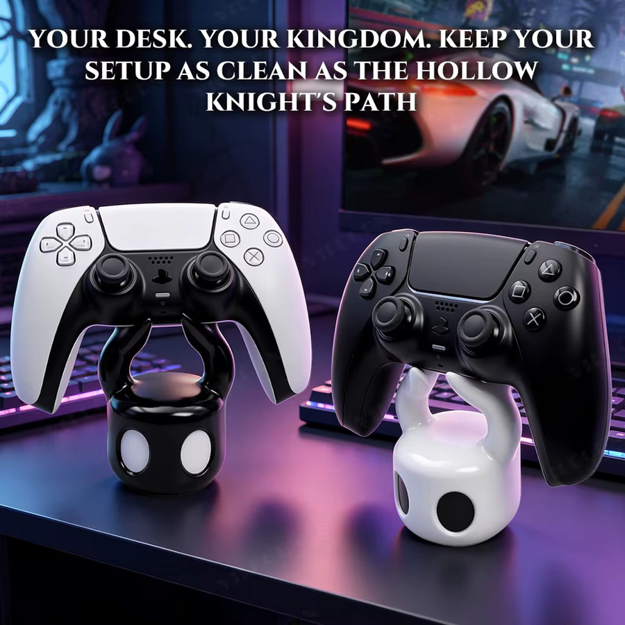 VILCORN Hollow Knight Spielcontroller-Ständer in Weiß, Universeller Gamepad-Halter für PlayStation, Xbox und Nintendo Switch, Schreibtisch-Organizer und Dekoration - Bild 4