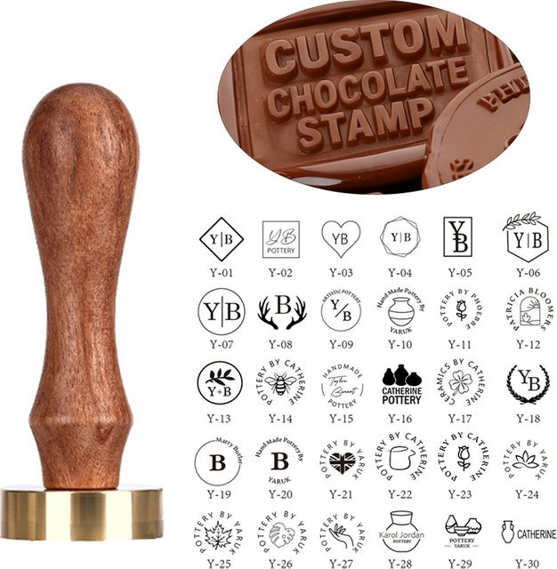 Personalisierter Schokoladenstempel in Lebensmittelqualität für dein Logo und individuelle Dekoration, Farbe: Braun - Bild 1