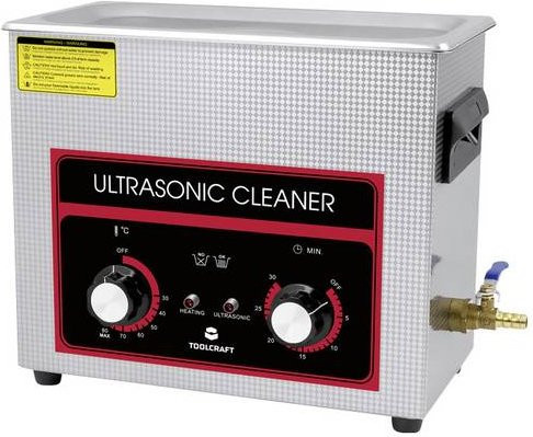 Toolcraft USC-650 Ultraschallreiniger aus Edelstahl in Silber mit Heizung und Reinigungskorb, 180W, 6,5l - Bild 1