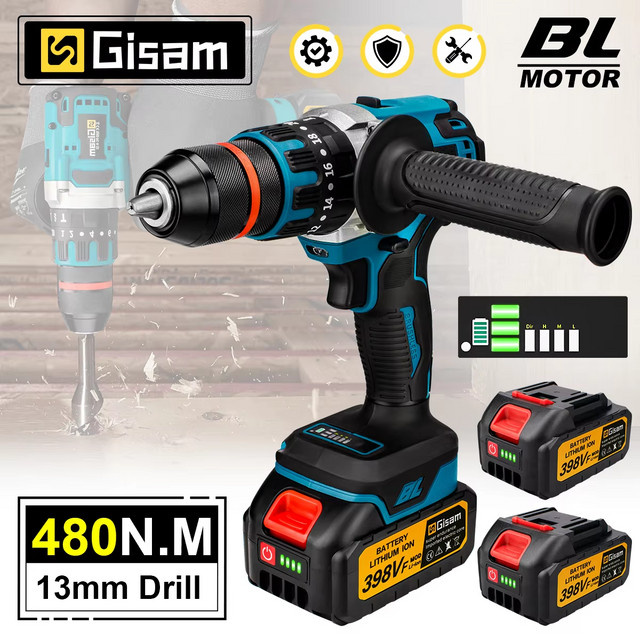 Makita LXT Bürstenloser Akku-Schlagbohrschrauber 18V mit 480NM Drehmoment und 13mm Bohrfutter in Blau - Bild 1
