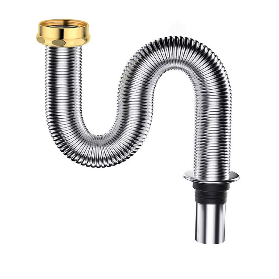 VIBRATITE Flexibler Siphon aus Edelstahl für Küchenwaschbecken, Länge: 80 cm oder 100 cm - Bild 2