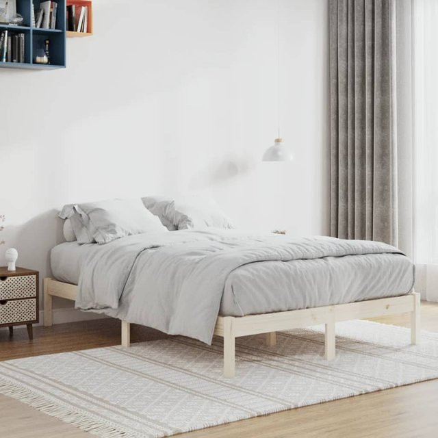 vidaXL Massivholzbett aus Kiefer in rustikalem Design ohne Matratze B/T/H: 137 x 190 x 31 cm - Bild 2