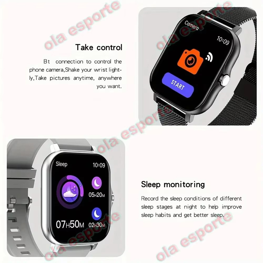 Ola Esporte Smartwatch für Männer und Frauen mit 1,83 Zoll Full Touch Display, Bluetooth Anruf und Sportüberwachung, Schwarz - Bild 5