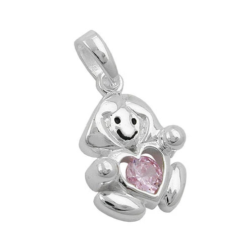 SIGO Anhänger, 925 Silber, Zirkonia, pink, Kinder - Bild 1