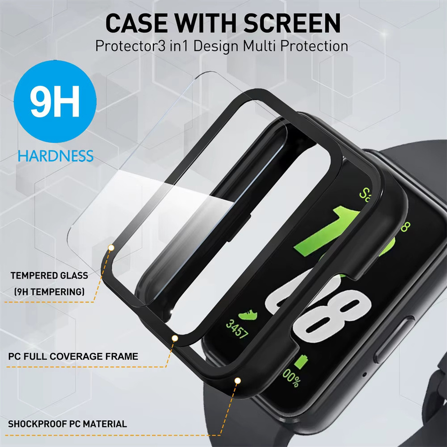 Samsung Galaxy Fit 3 Glas+Hülle, Schwarz, Silikon, transparent - Bild 3